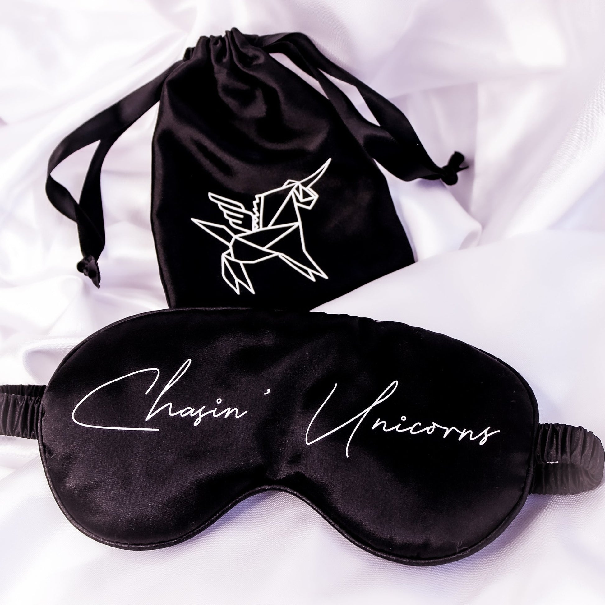 Vegan Silk Pillow Eye Mask - Chasin' Unicorns