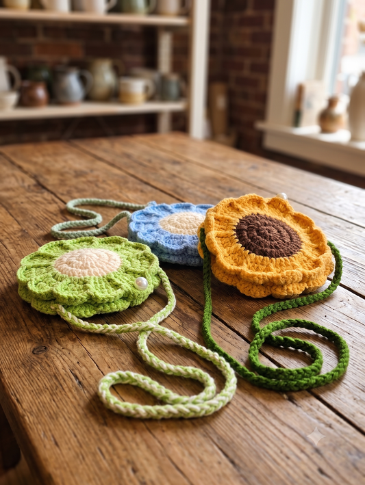 Sunflower Crochet Sling Bags 🌻
