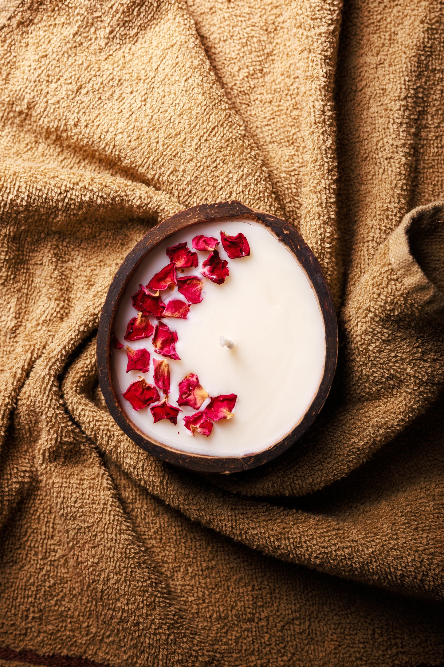 Rose Coconut Shell Calm Ritual Candle