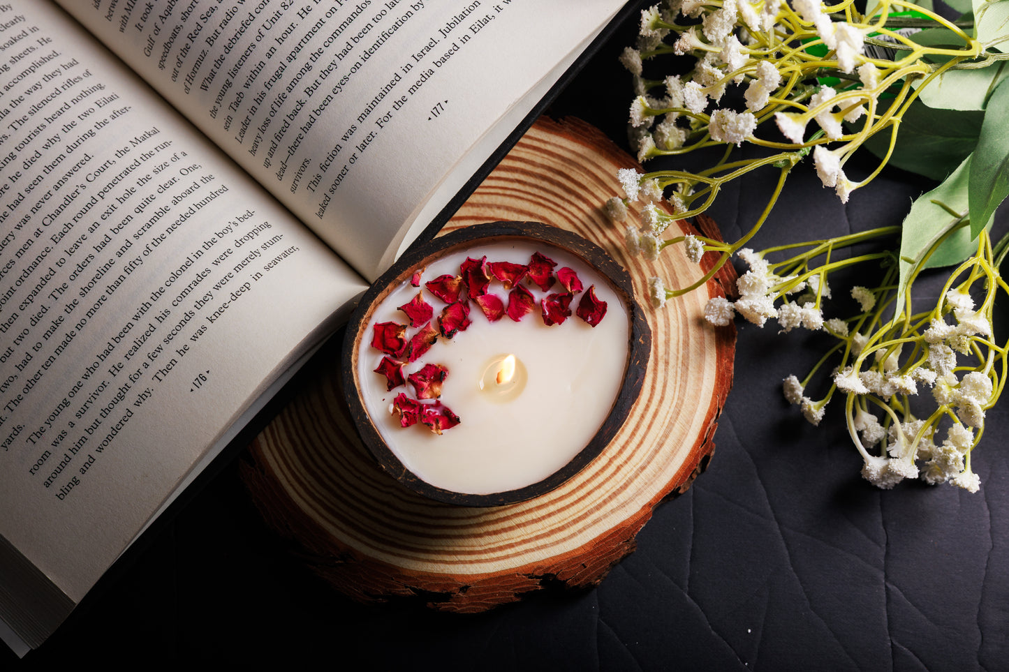 Rose Coconut Shell Calm Ritual Candle