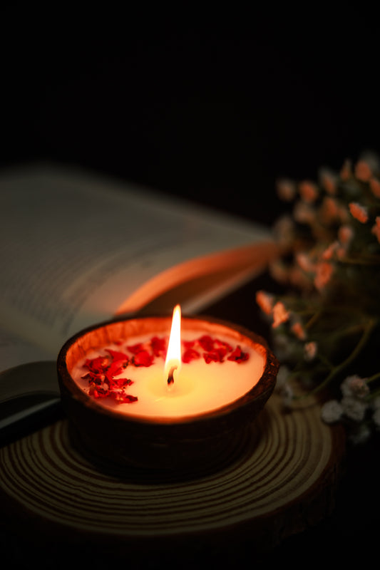 Rose Coconut Shell Calm Ritual Candle