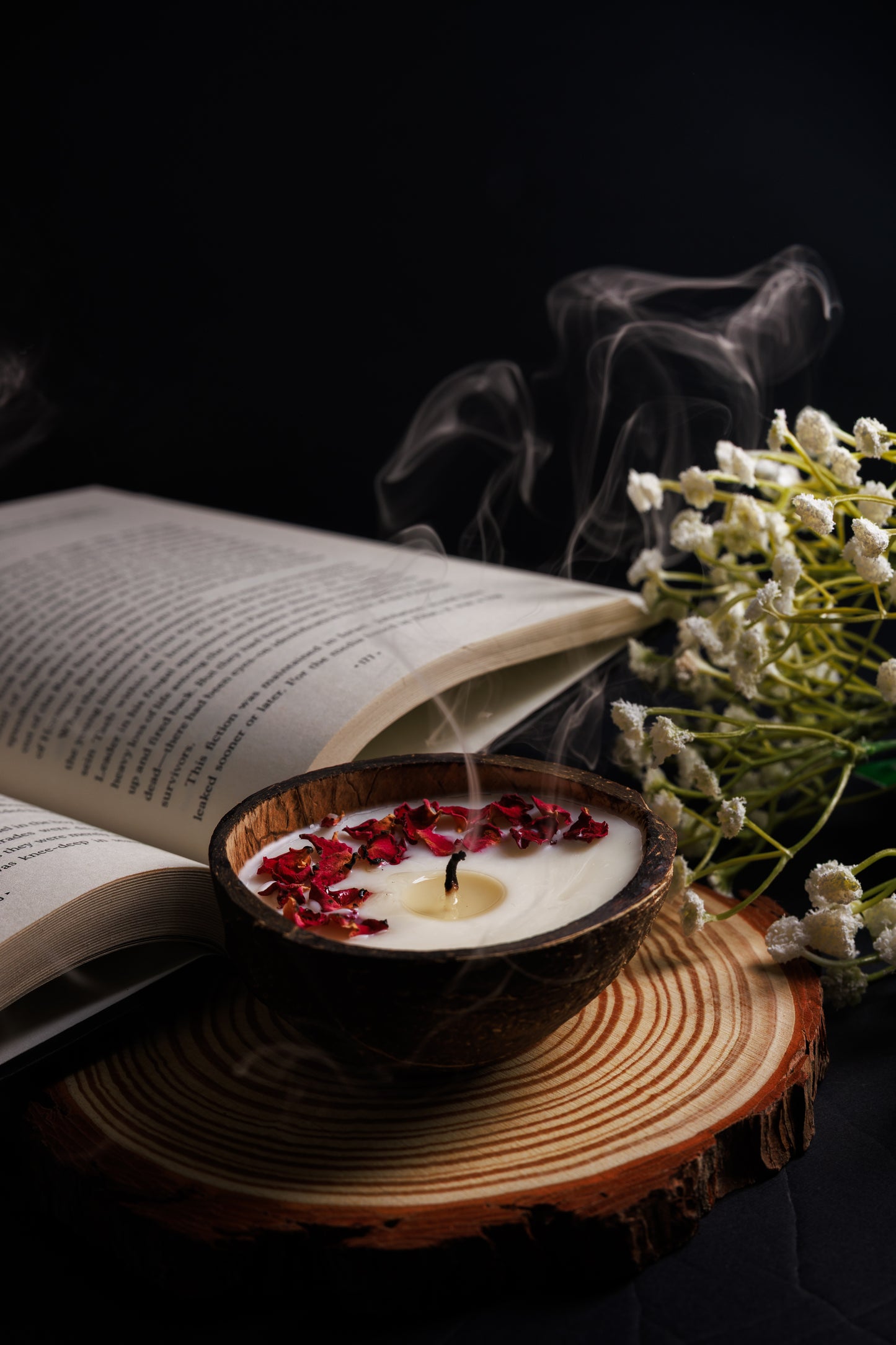 Rose Coconut Shell Calm Ritual Candle